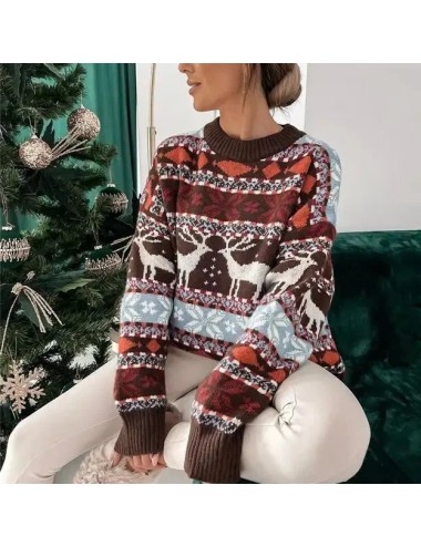 Mięsisty sweter z motywem zimowym