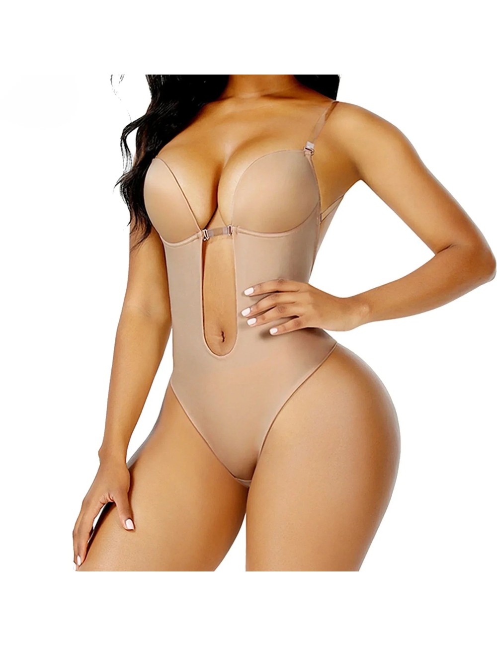Body modelujące z dekoltem w serek