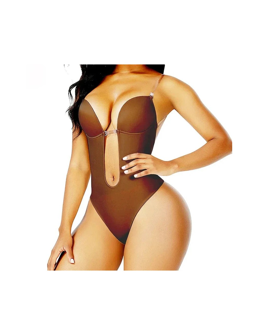 Body modelujące z dekoltem w serek