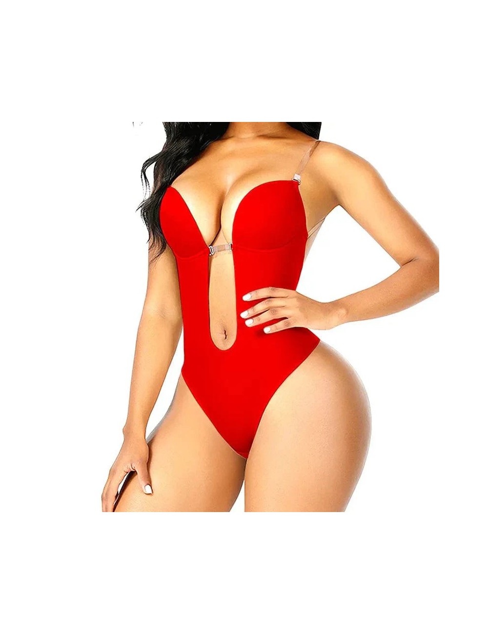 Body modelujące z dekoltem w serek