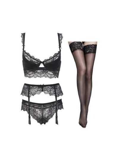 Komplet bielizny koronkowej z koronkowym biustonoszem typu bralette