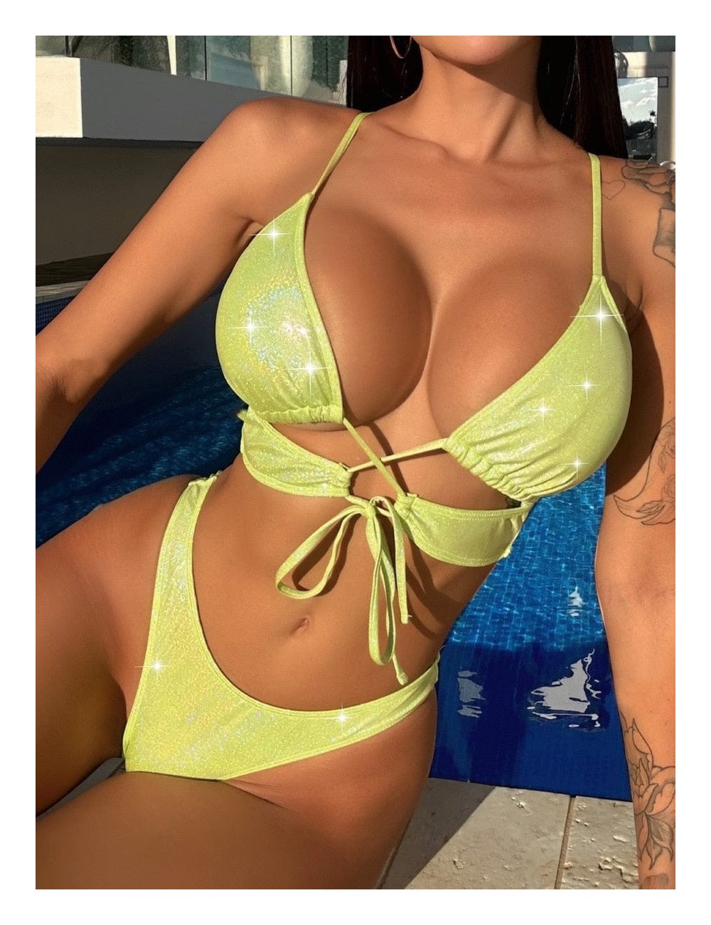 Komplet bikini z wysokim stanem