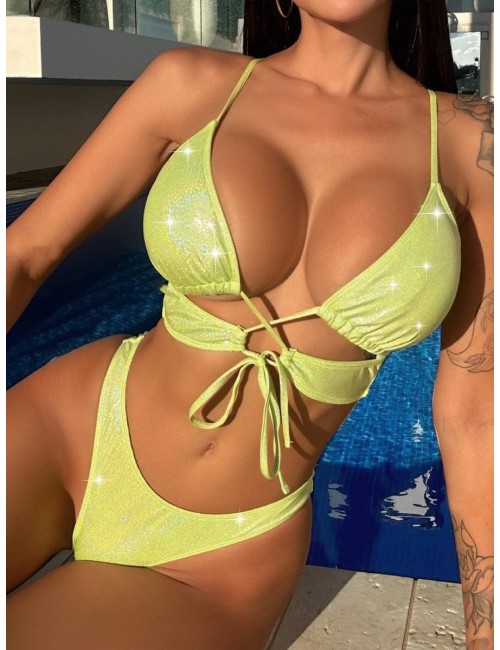 Komplet bikini z wysokim stanem