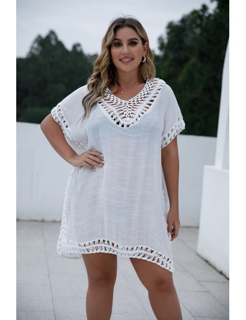 Suknia plażowa plus size z rozcięciem po boku