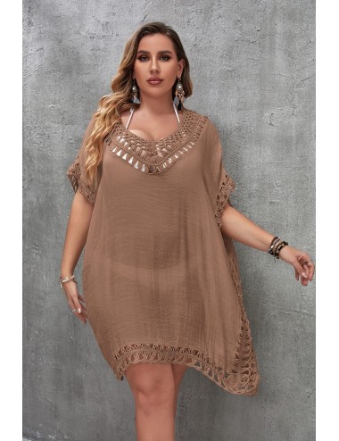 Suknia plażowa plus size z rozcięciem po boku