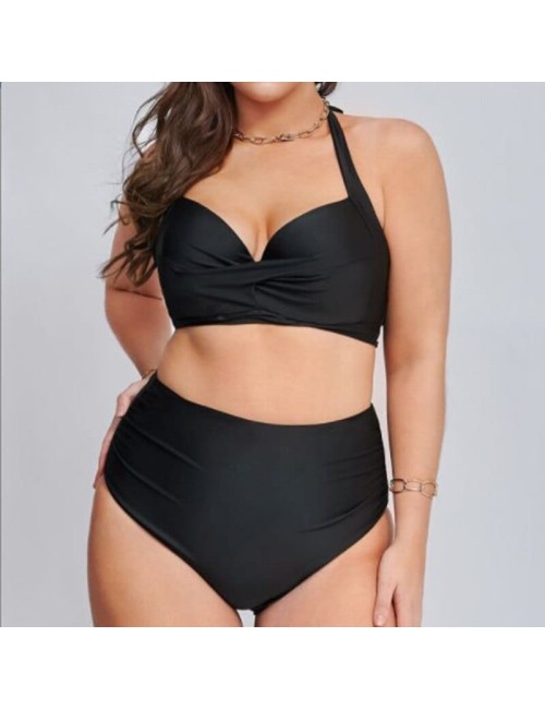 Bikini plus size z figami o wysokim stanie