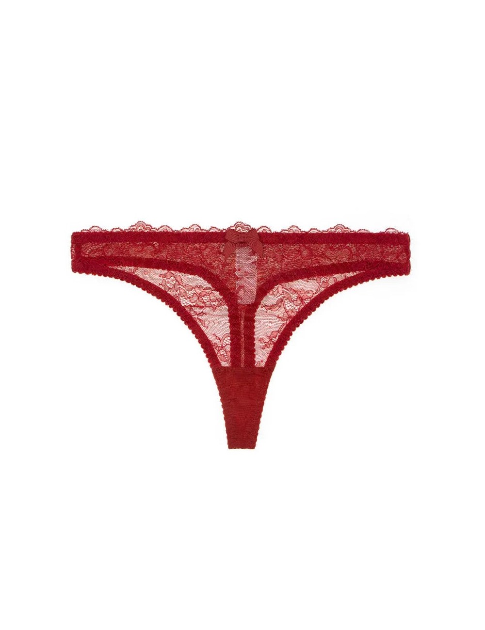 Stringi koronkowe z kokardką