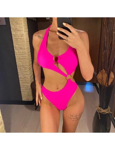 Monokini z ozdobnymi złotymi pierścieniami