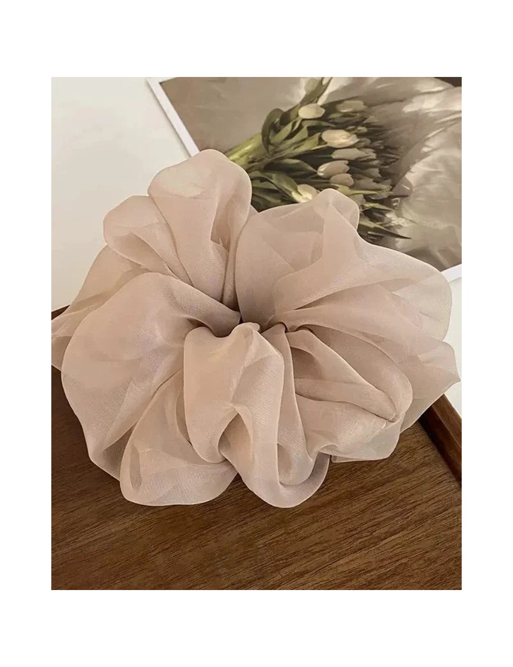 Szyfonowa gumka do włosów scrunchie