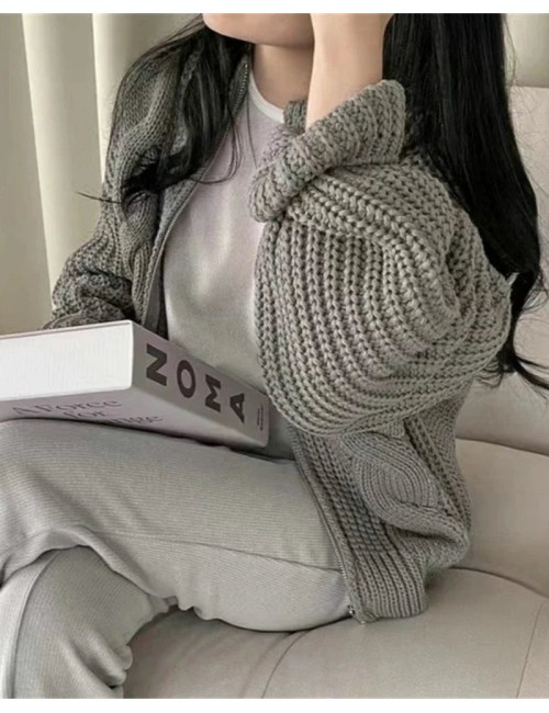 Sweterkowa bluza oversize rozpinana