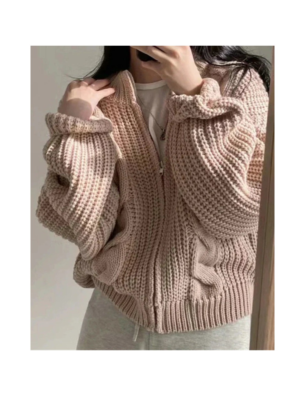 Sweterkowa bluza oversize rozpinana