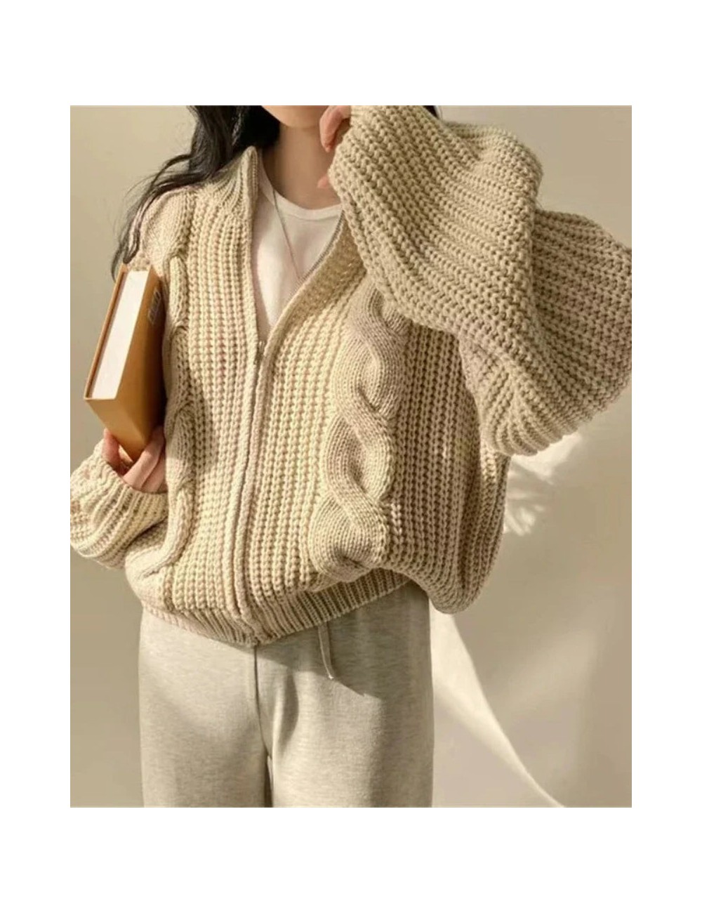 Sweterkowa bluza oversize rozpinana