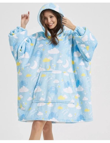 Puchata kocobluza oversize z kapturem i kieszonką