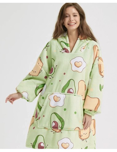 Puchata kocobluza oversize z kapturem i kieszonką