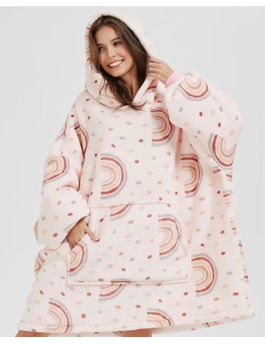 Puchata kocobluza oversize z kapturem i kieszonką