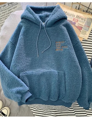 Puchata bluza oversize z kapturem