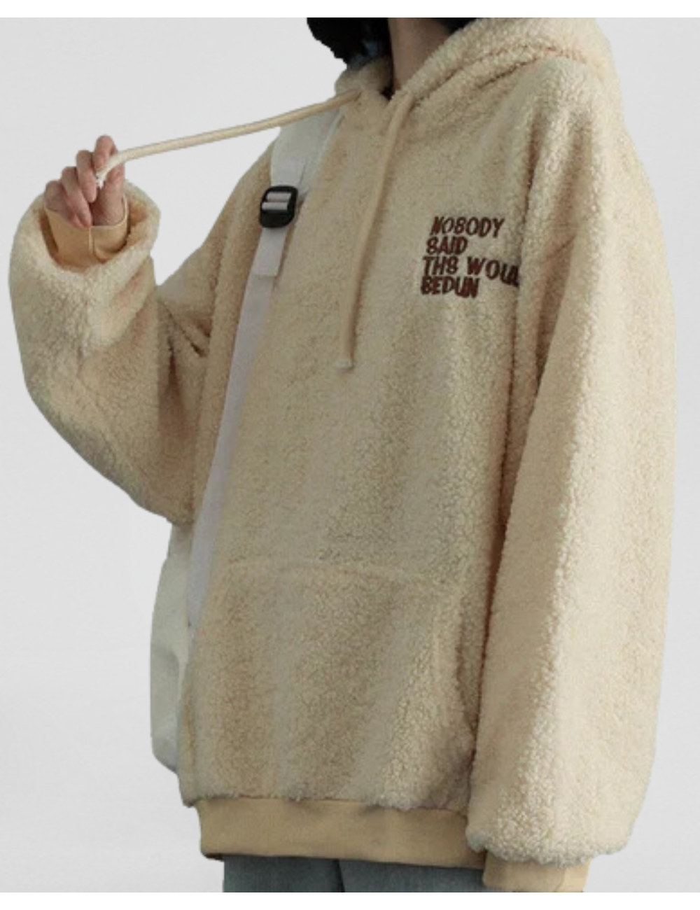 Puchata bluza oversize z kapturem