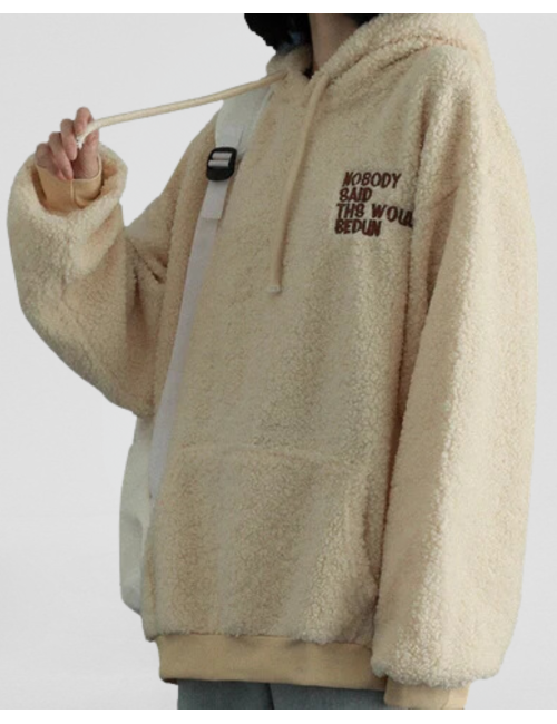 Puchata bluza oversize z kapturem