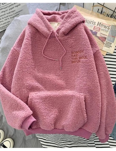 Puchata bluza oversize z kapturem