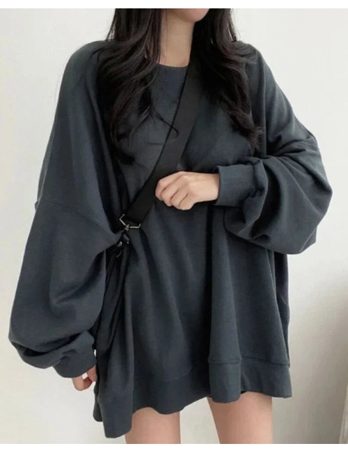Luźna jednolita bluza oversize