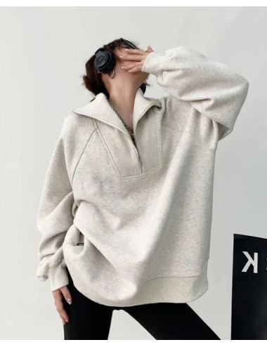 Luźna bluza oversize z zapięciem na zamek
