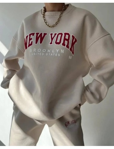 Luźna bluza oversize z napisem New York