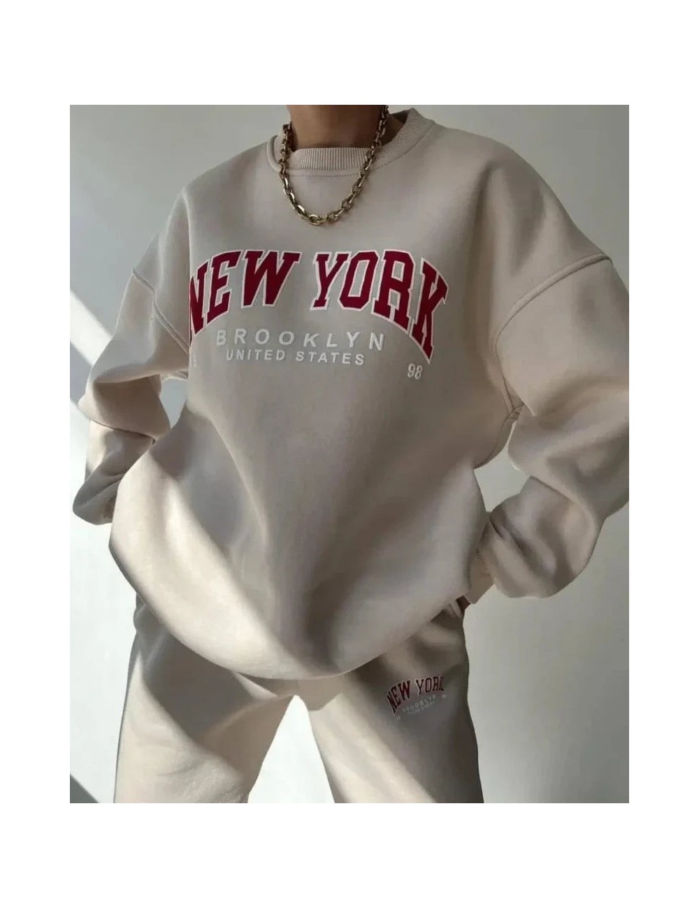 Luźna bluza oversize z napisem New York