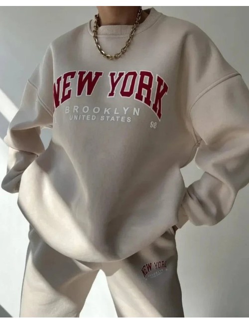 Luźna bluza oversize z napisem New York
