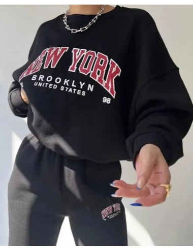 Luźna bluza oversize z napisem New York