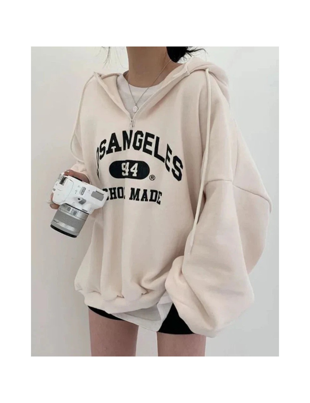 Luźna bluza oversize z napisem Los Angeles