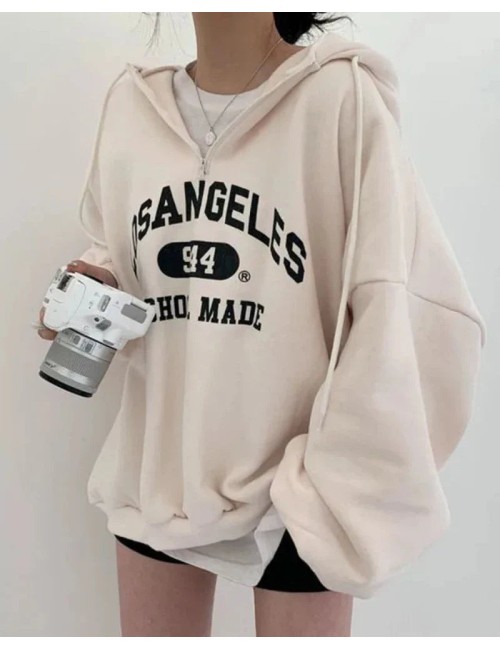 Luźna bluza oversize z napisem Los Angeles