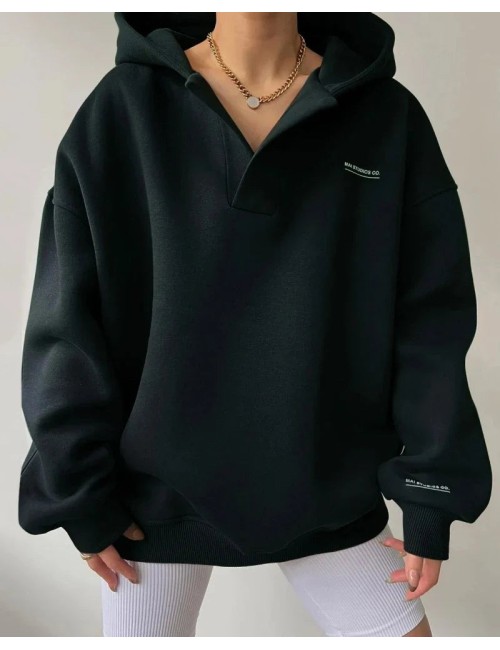 Luźna bluza oversize z kołnierzykiem