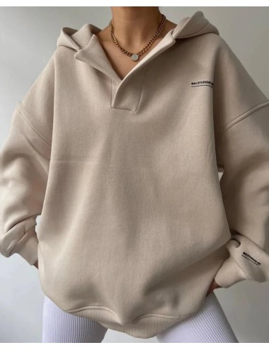 Luźna bluza oversize z kołnierzykiem