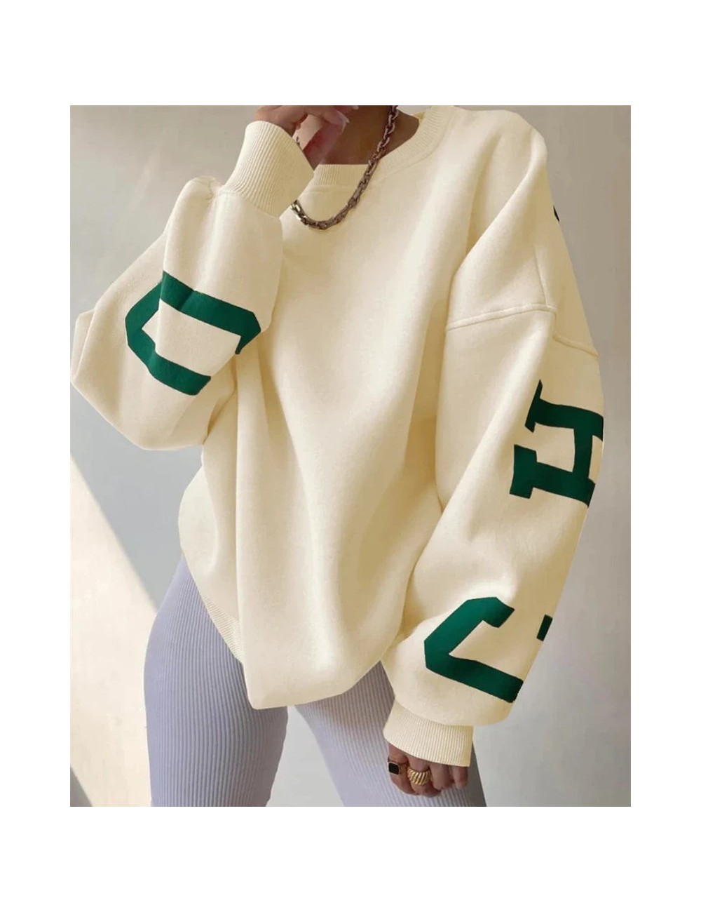 Luźna bluza oversize crewneck