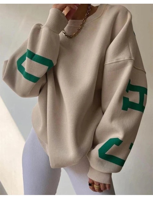 Luźna bluza oversize crewneck