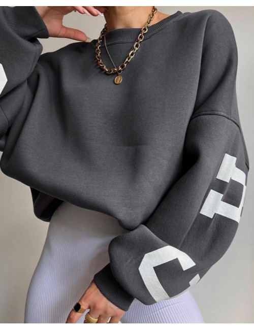 Luźna bluza oversize crewneck