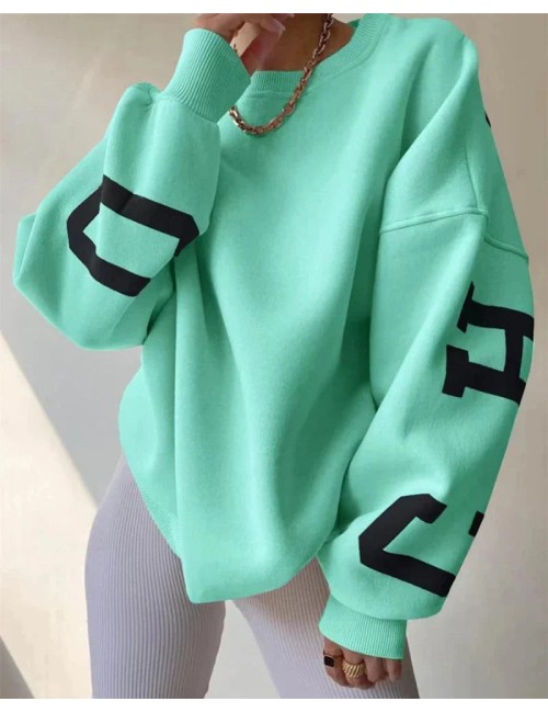 Luźna bluza oversize crewneck