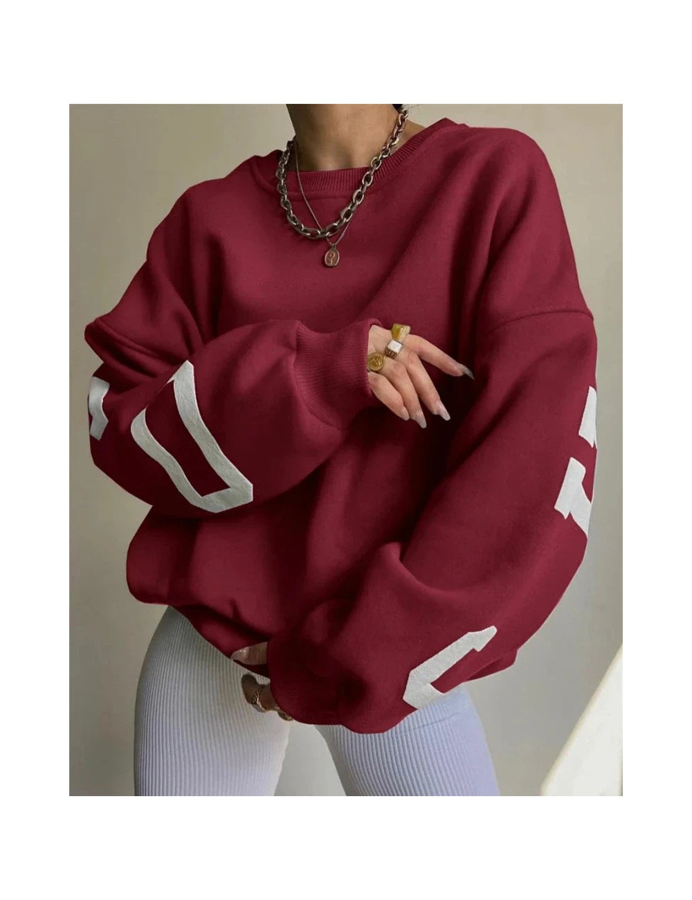 Luźna bluza oversize crewneck