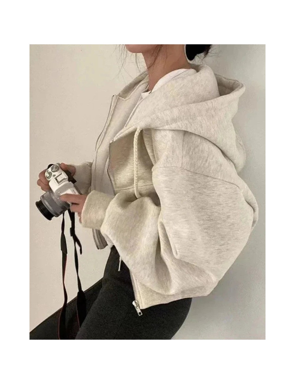 Bluza rozpinana oversize z kapturem