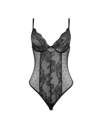 Eleganckie body koronkowe z groszkami
