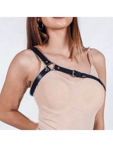 Skórzany harness do biustonosza