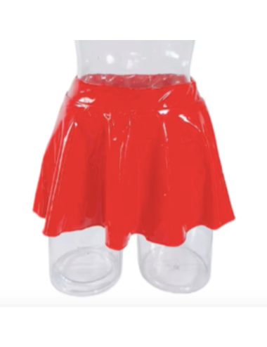 Lateksowa plisowana mini spódniczka