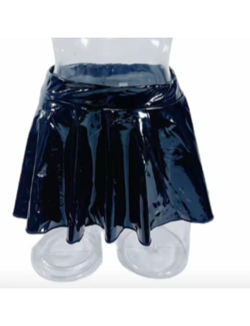 Lateksowa plisowana mini spódniczka
