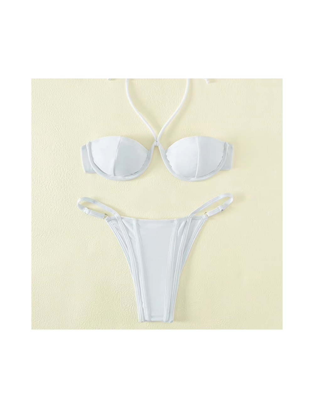 Dwuczęściowy strój kąpielowy bikini wiązany na szyi