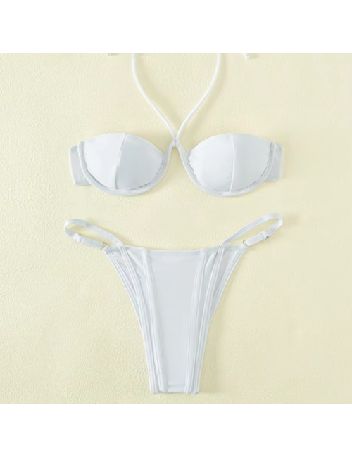 Dwuczęściowy strój kąpielowy bikini wiązany na szyi