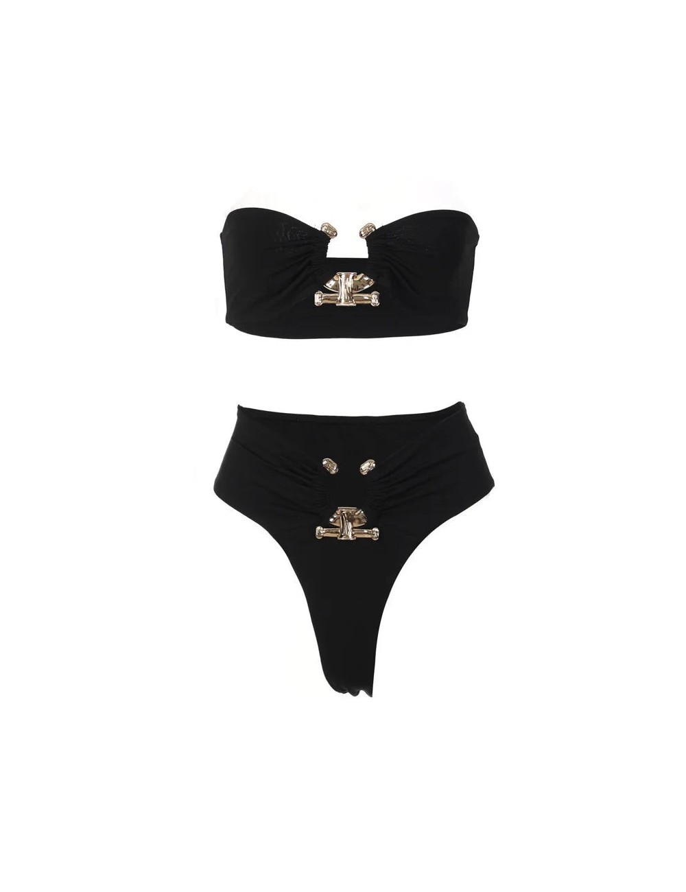 Dwuczęściowy strój kąpielowy bikini z metalowymi elementami
