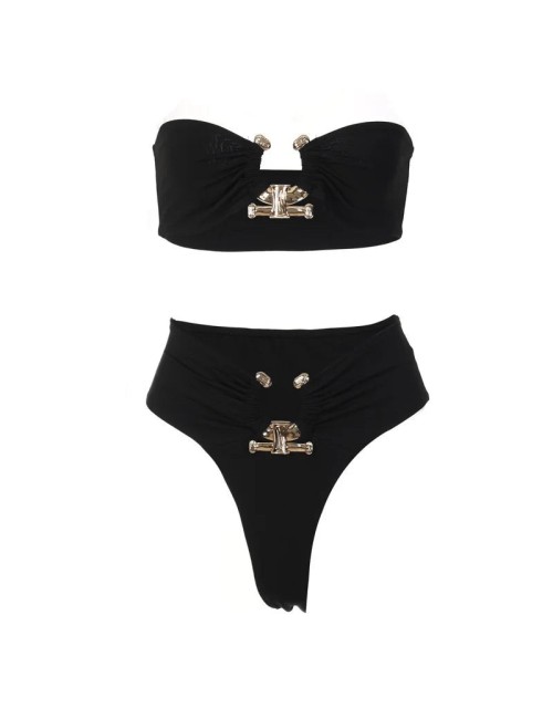 Dwuczęściowy strój kąpielowy bikini z metalowymi elementami