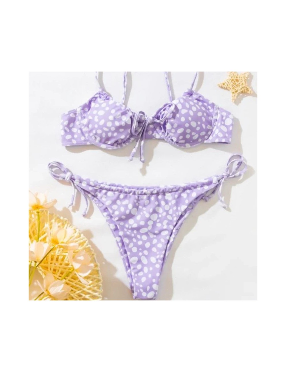 Dwuczęściowy strój kąpielowy bikini w kropki
