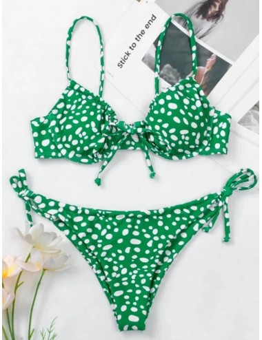 Dwuczęściowy strój kąpielowy bikini w kropki