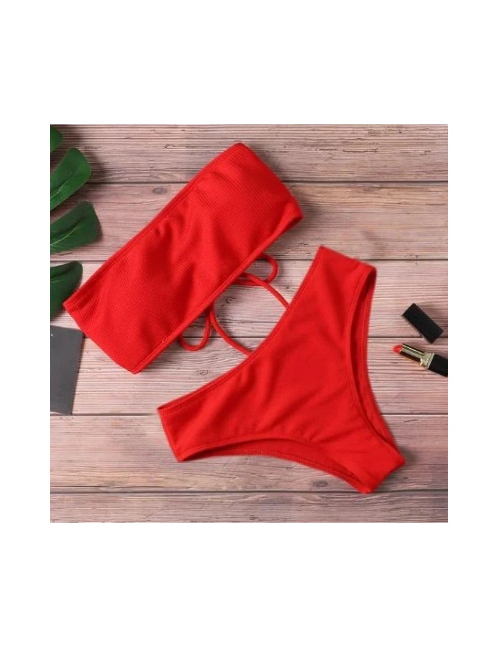 Dwuczęściowy strój kąpielowy bikini typu bandeau